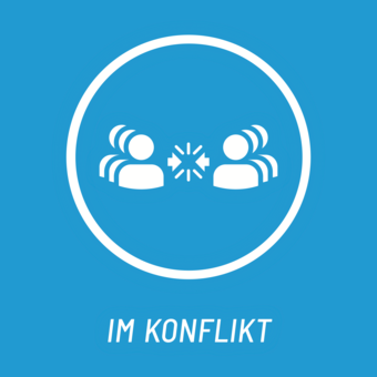 Icon mit zwei Gruppen im Konflik