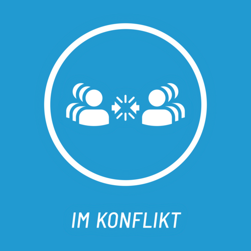 Icon mit zwei Gruppen im Konflik