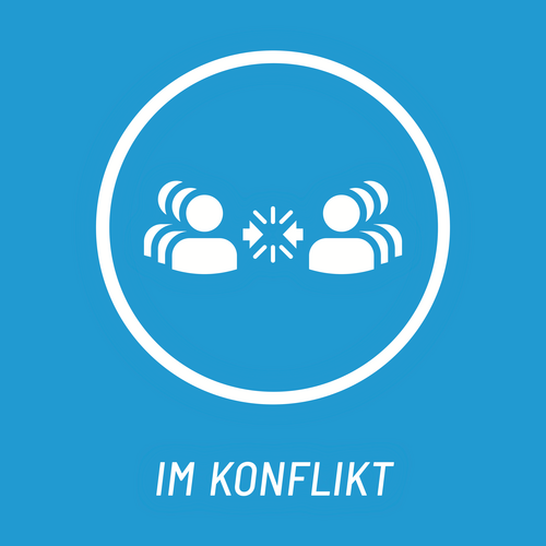 Icon mit zwei Gruppen im Konflik
